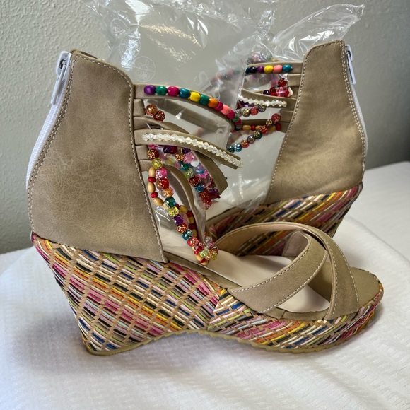Sold…Get More Beauty Wedge Beaded Wedge Heels - Picture 9 of 13